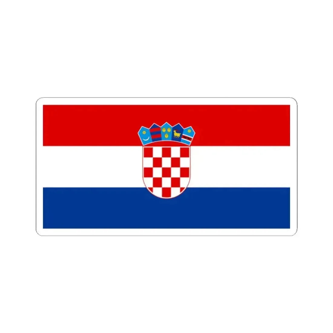 Flag of Croatia pre-1991 Colors (Croatia) STICKER Vinyl Kiss-Cut Decal 2 Inch White - The Sticker Space