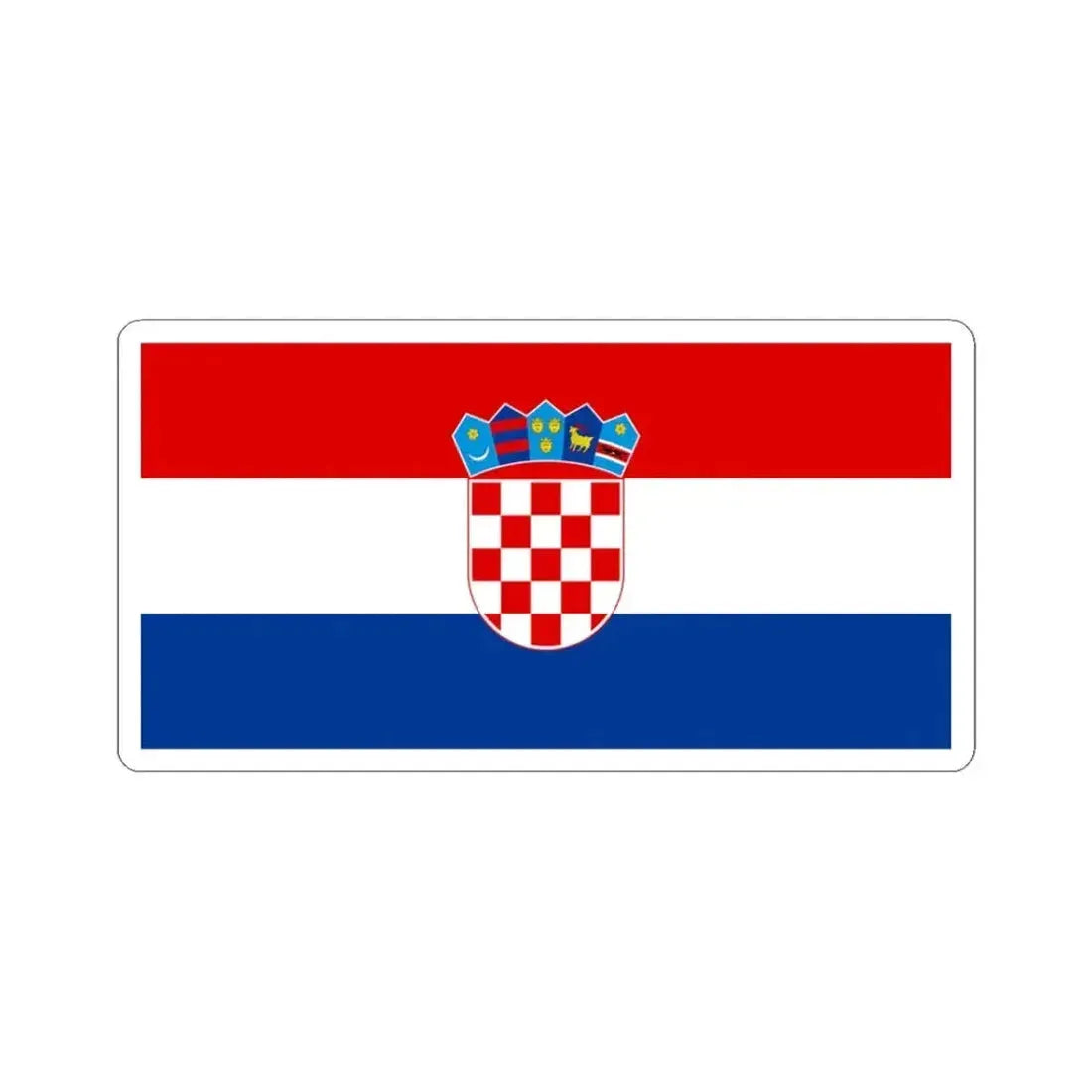 Flag of Croatia pre-1991 Colors (Croatia) STICKER Vinyl Kiss-Cut Decal 3 Inch White - The Sticker Space