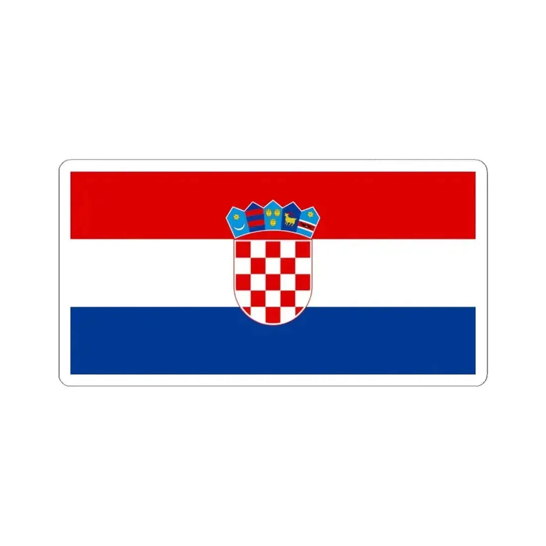 Flag of Croatia pre-1991 Colors (Croatia) STICKER Vinyl Kiss-Cut Decal 4 Inch White - The Sticker Space