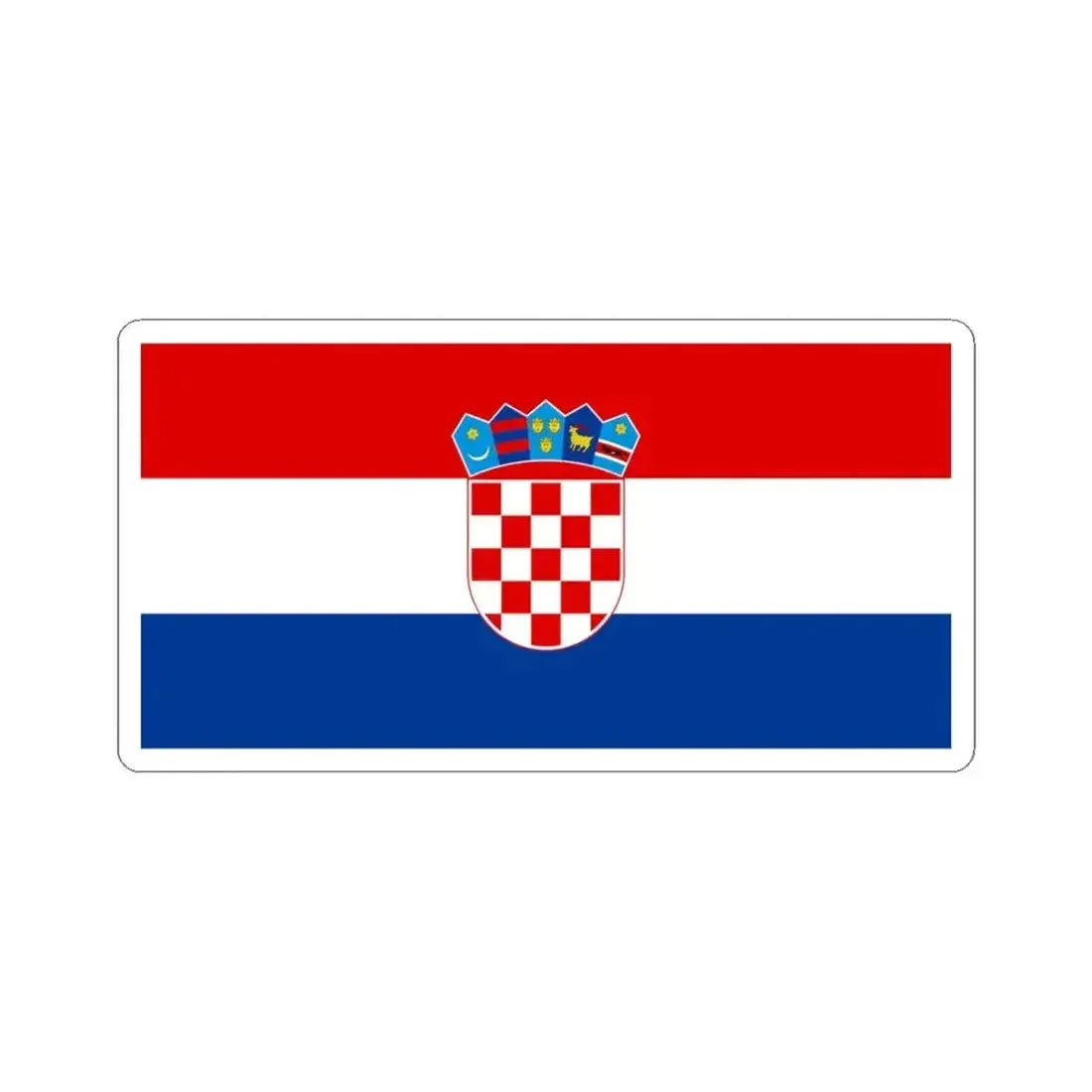 Flag of Croatia pre-1991 Colors (Croatia) STICKER Vinyl Kiss-Cut Decal 6 Inch White - The Sticker Space