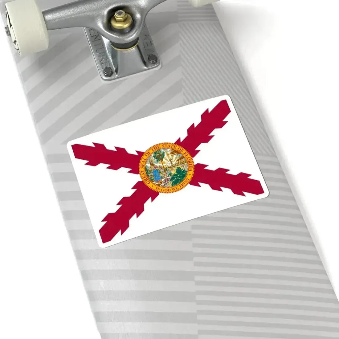 Flag of Cross of Burgundy with the Seal of Florida alternative version (United States) STICKER Vinyl Kiss-Cut Decal - The Sticker Space