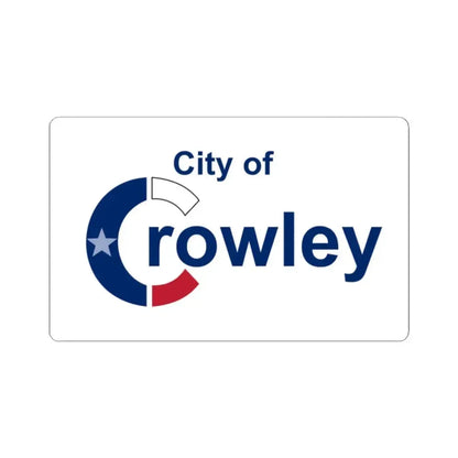 Flag of Crowley Texas (United States) STICKER Vinyl Kiss-Cut Decal 2 Inch White - The Sticker Space