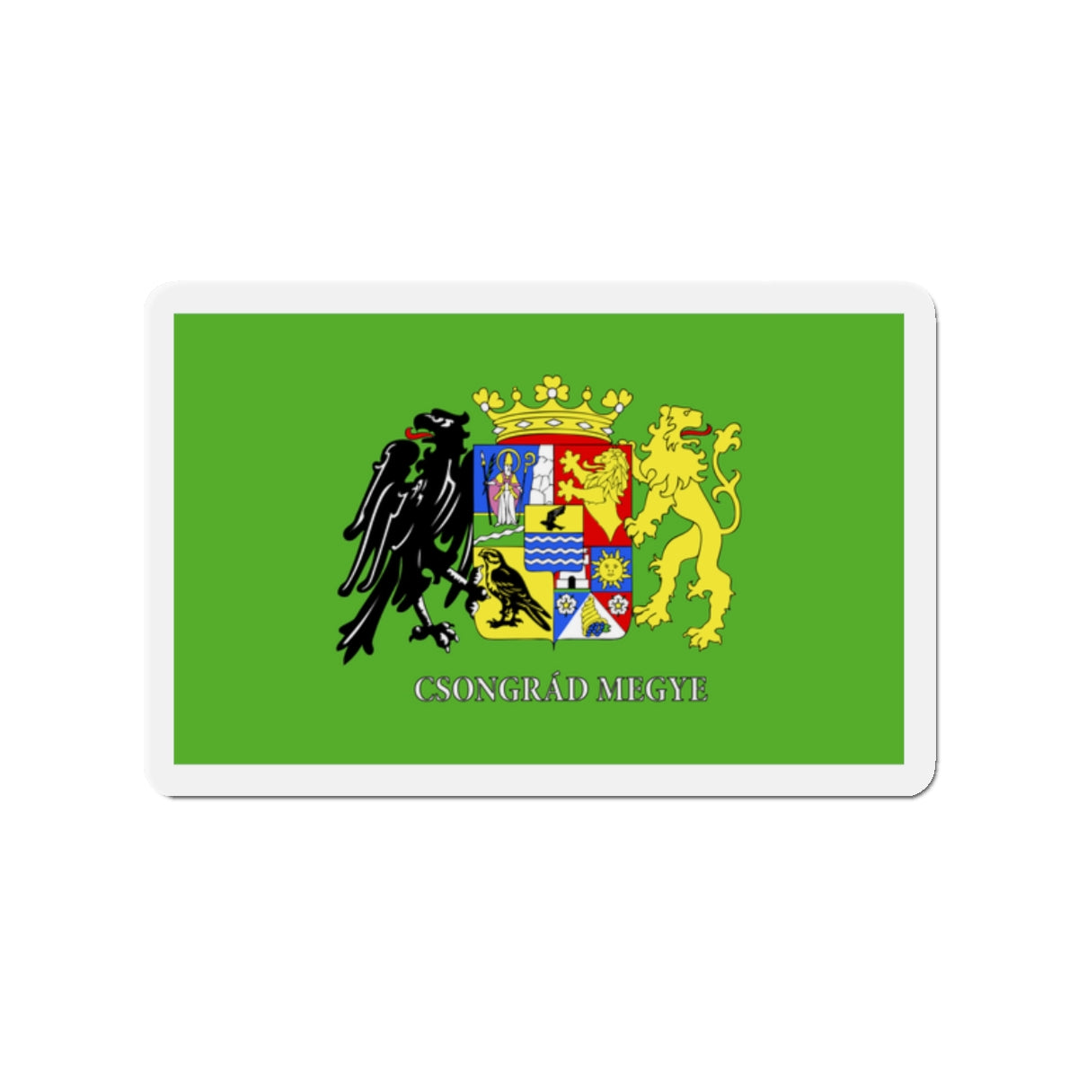 Flag of Csongrád County Hungary - Die-Cut Magnet-2" x 2"-The Sticker Space