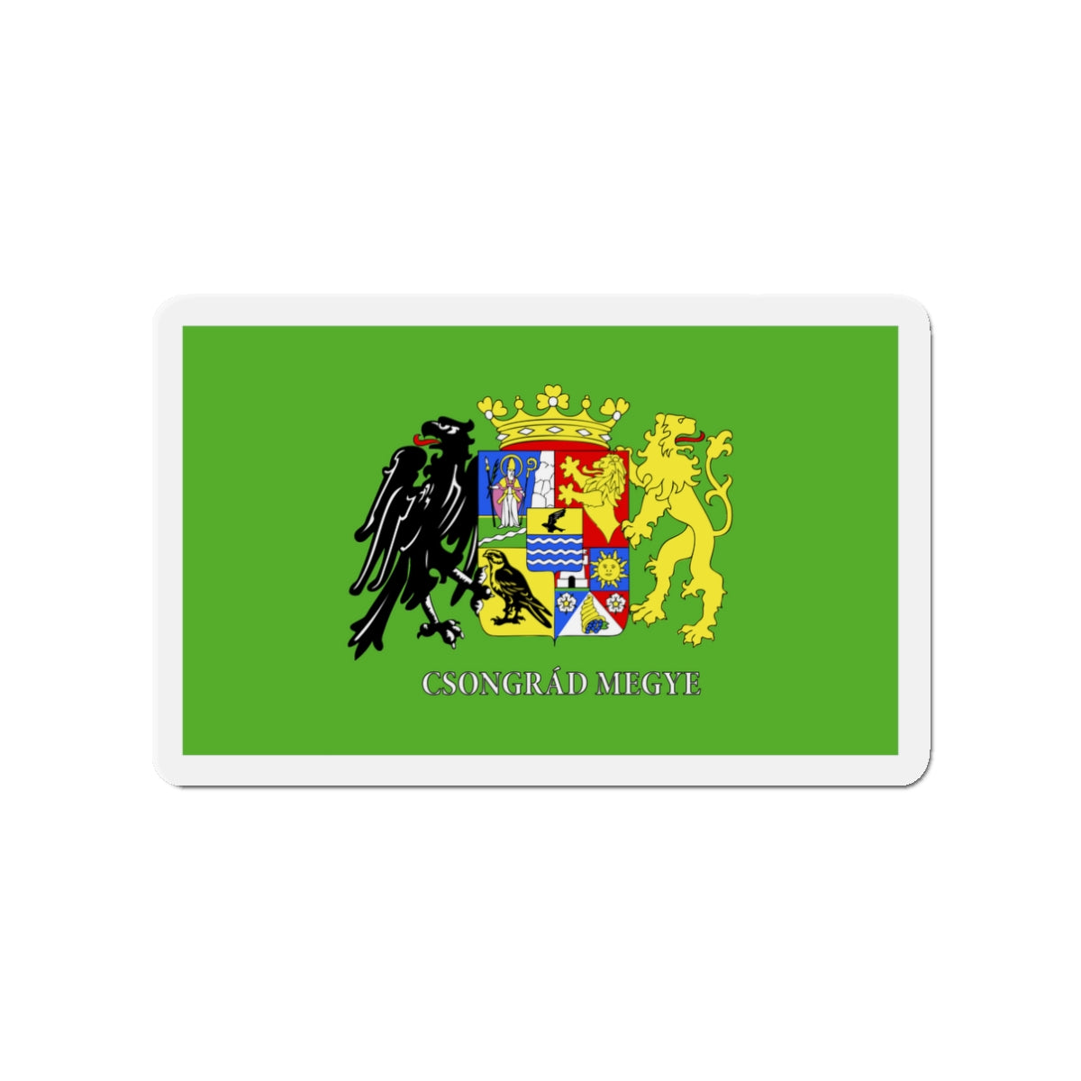 Flag of Csongrád County Hungary - Die-Cut Magnet-3" x 3"-The Sticker Space