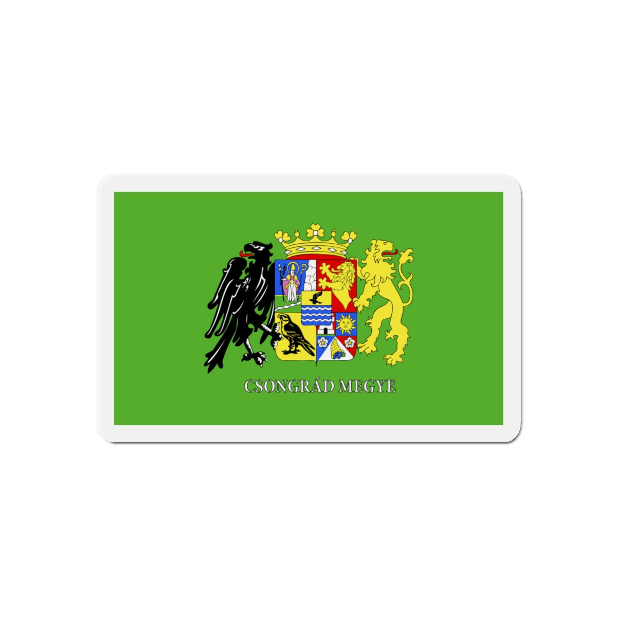 Flag of Csongrád County Hungary - Die-Cut Magnet-6 × 6"-The Sticker Space