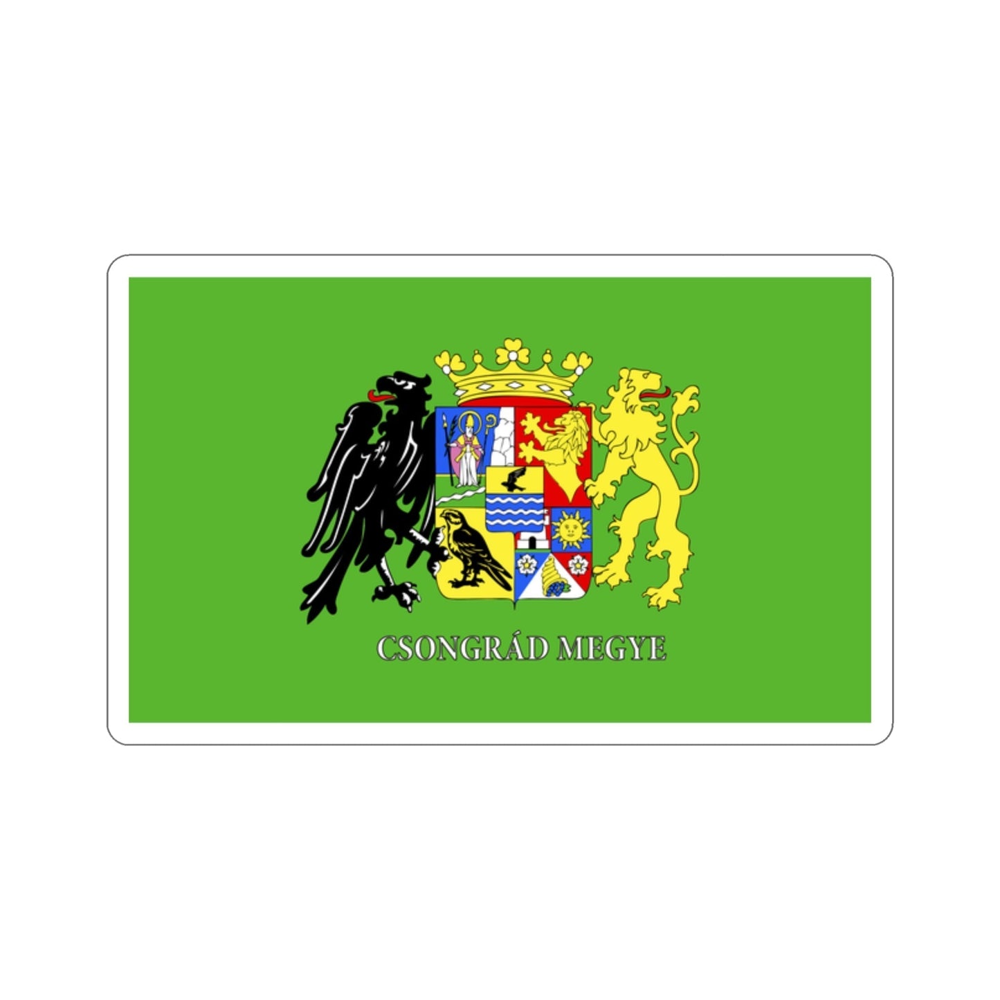 Flag of Csongrád County Hungary STICKER Vinyl Die-Cut Decal-2 Inch-The Sticker Space