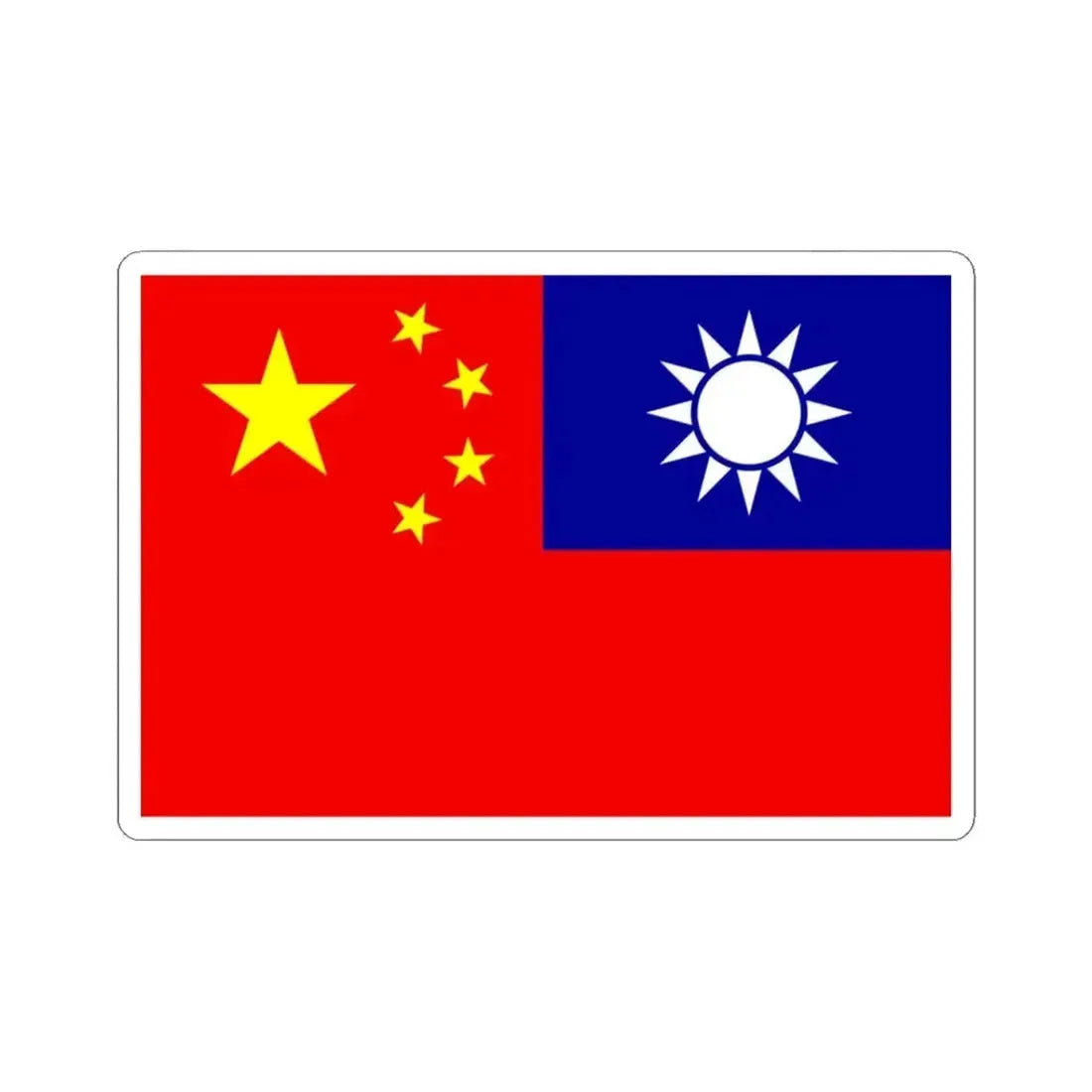 Flag of CTN (China) STICKER Vinyl Kiss-Cut Decal 3 Inch White - The Sticker Space