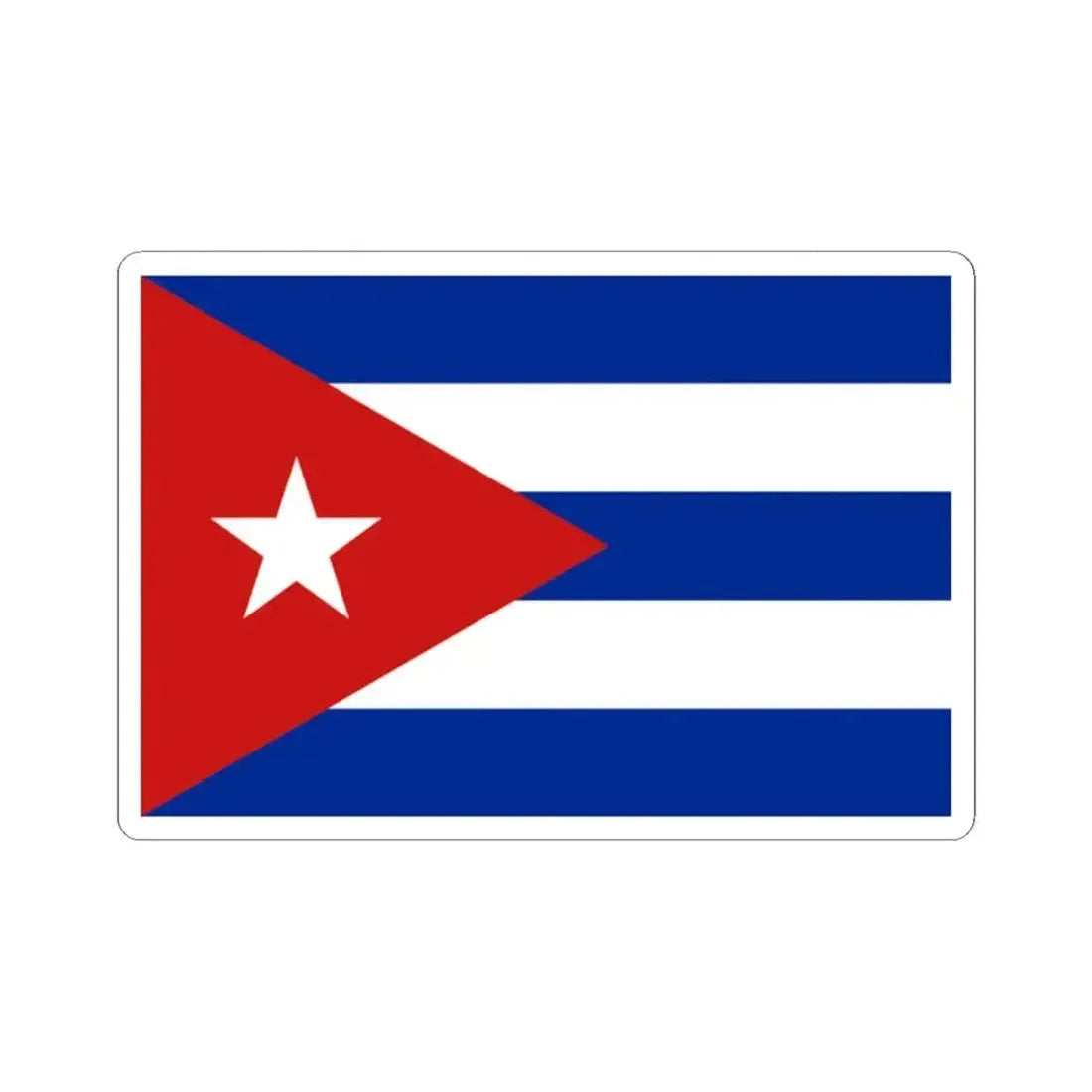 Flag of Cuba 3-2 (Cuba) STICKER Vinyl Kiss-Cut Decal 2 Inch White - The Sticker Space