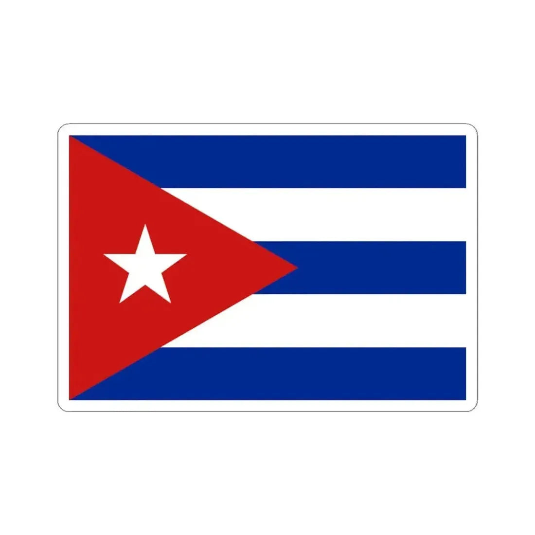 Flag of Cuba 3-2 (Cuba) STICKER Vinyl Kiss-Cut Decal 3 Inch White - The Sticker Space