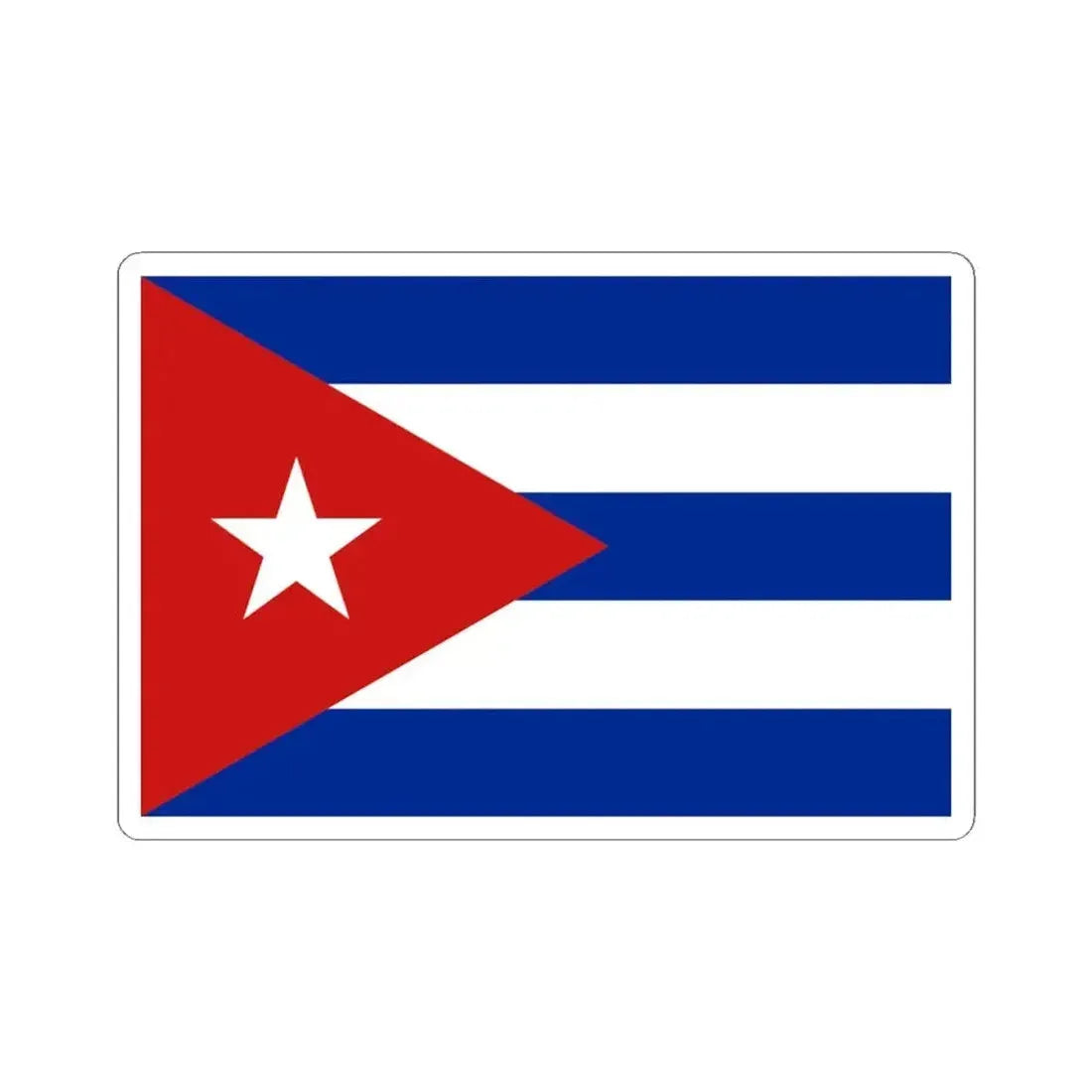 Flag of Cuba 3-2 (Cuba) STICKER Vinyl Kiss-Cut Decal 4 Inch White - The Sticker Space