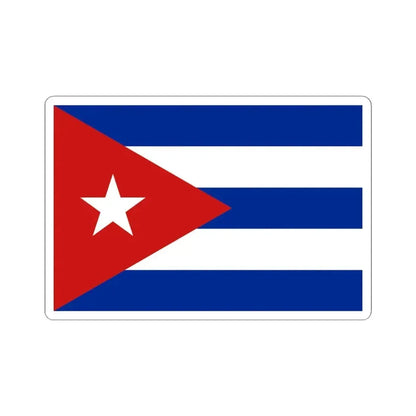 Flag of Cuba 3-2 (Cuba) STICKER Vinyl Kiss-Cut Decal 4 Inch White - The Sticker Space