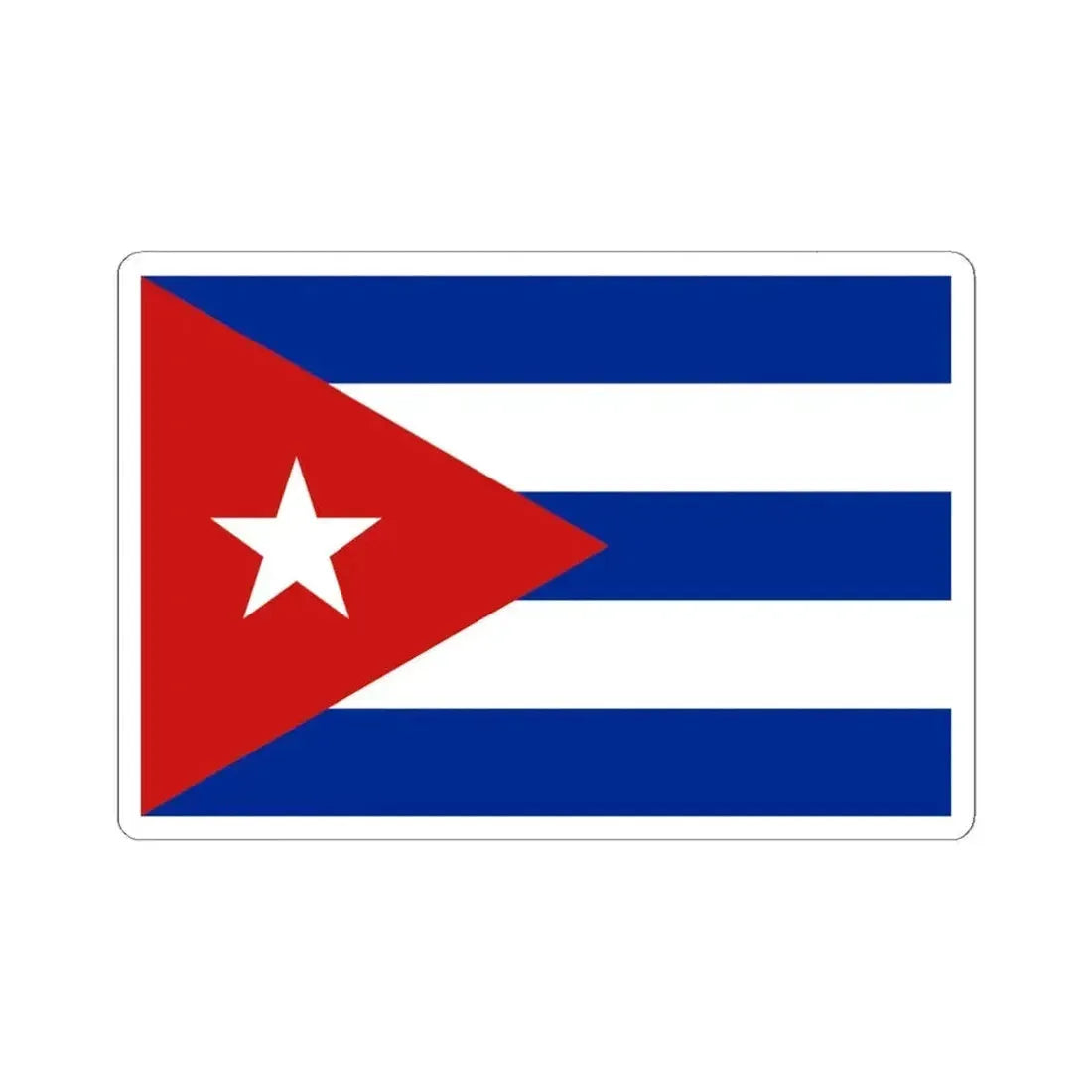 Flag of Cuba 3-2 (Cuba) STICKER Vinyl Kiss-Cut Decal 6 Inch White - The Sticker Space