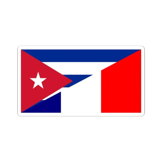 Flag of Cuba and France (Cuba) STICKER Vinyl Kiss-Cut Decal 2 Inch White - The Sticker Space
