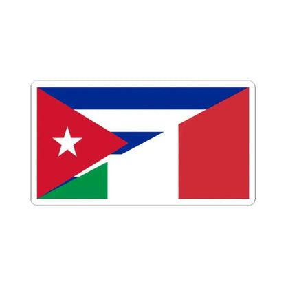 Flag of Cuba and Italy (Cuba) STICKER Vinyl Kiss-Cut Decal 2 Inch White - The Sticker Space