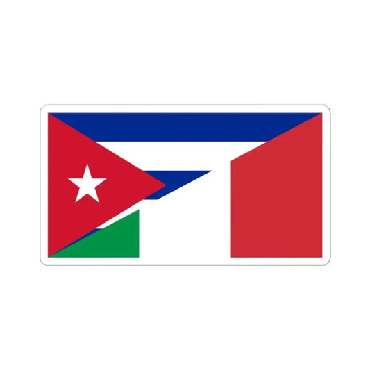 Flag of Cuba and Italy (Cuba) STICKER Vinyl Kiss-Cut Decal 2 Inch White - The Sticker Space