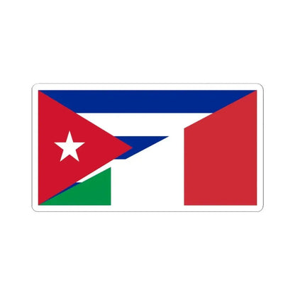 Flag of Cuba and Italy (Cuba) STICKER Vinyl Kiss-Cut Decal 3 Inch White - The Sticker Space