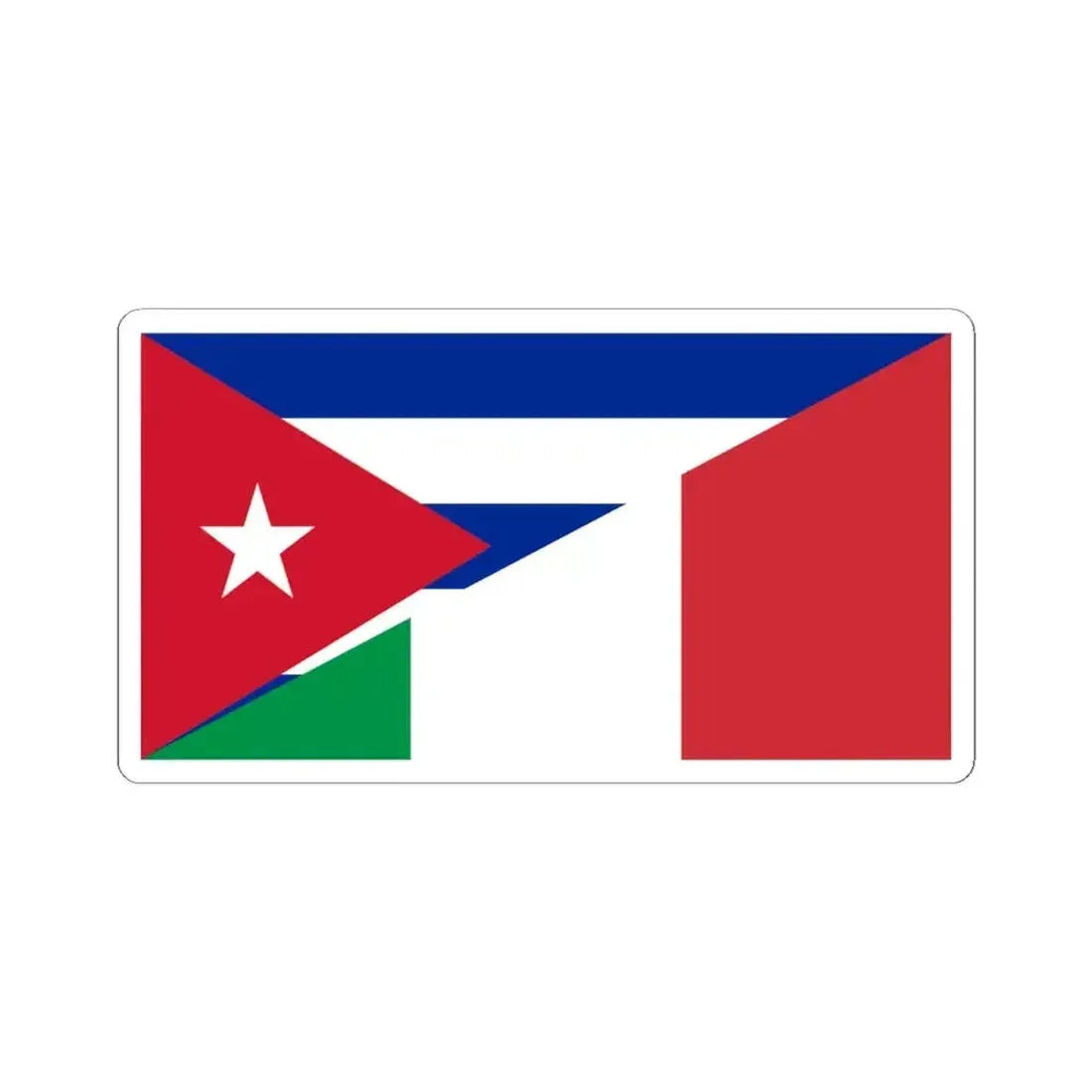 Flag of Cuba and Italy (Cuba) STICKER Vinyl Kiss-Cut Decal 4 Inch White - The Sticker Space