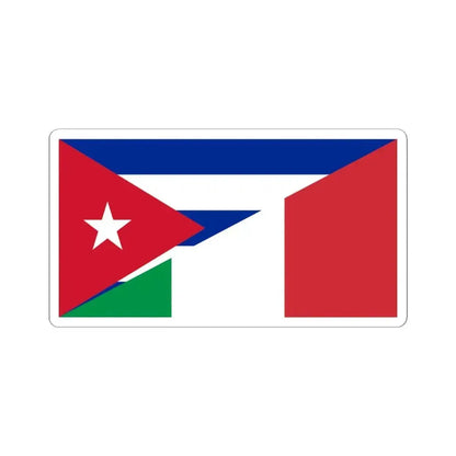 Flag of Cuba and Italy (Cuba) STICKER Vinyl Kiss-Cut Decal 4 Inch White - The Sticker Space