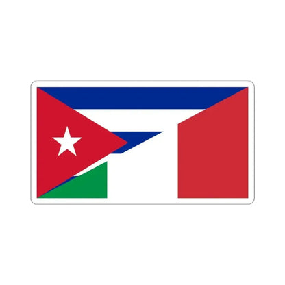 Flag of Cuba and Italy (Cuba) STICKER Vinyl Kiss-Cut Decal 6 Inch White - The Sticker Space
