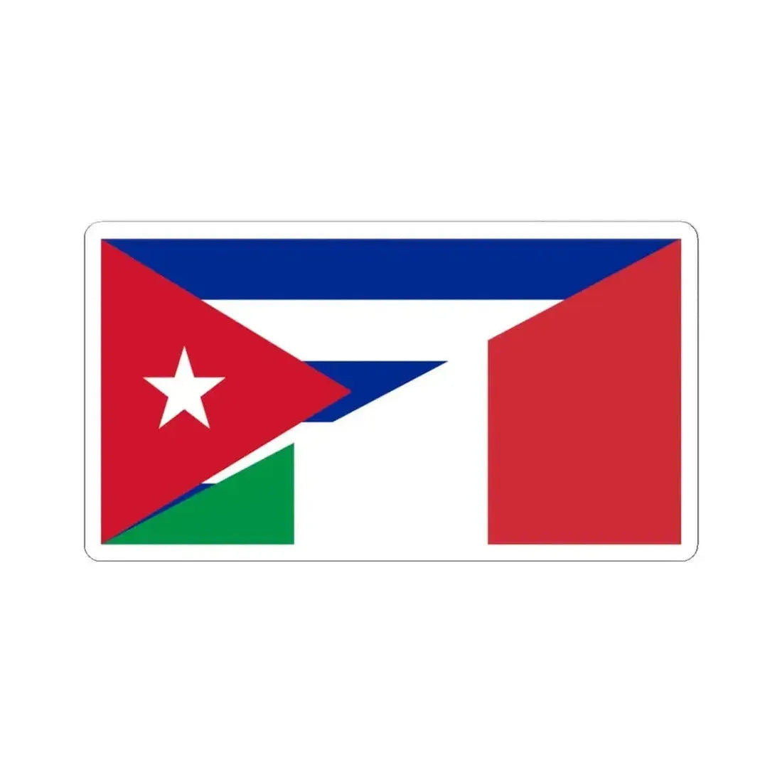 Flag of Cuba and Italy (Cuba) STICKER Vinyl Kiss-Cut Decal - The Sticker Space
