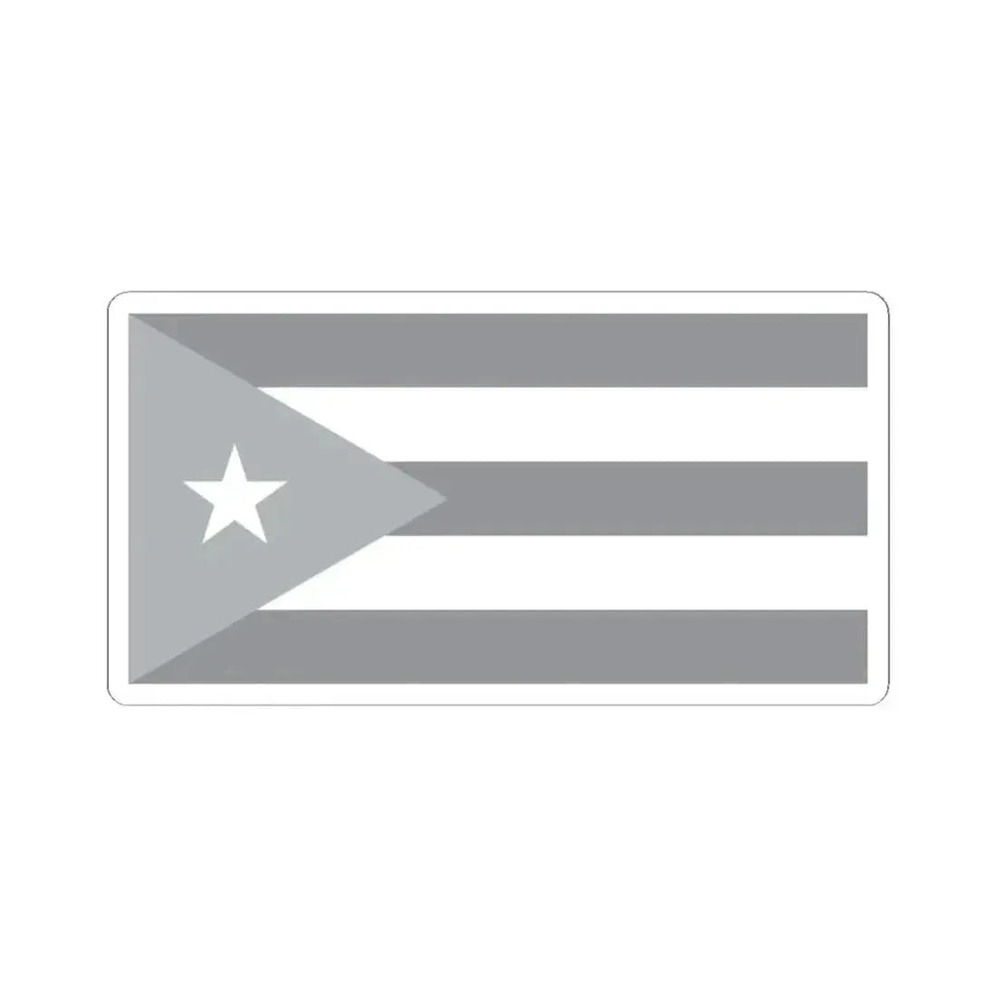 Flag of Cuba black and white (Cuba) STICKER Vinyl Kiss-Cut Decal 2 Inch White - The Sticker Space