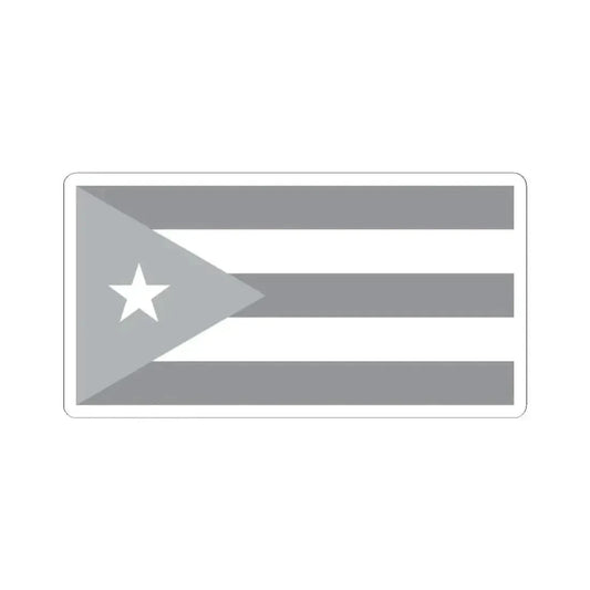 Flag of Cuba black and white (Cuba) STICKER Vinyl Kiss-Cut Decal 2 Inch White - The Sticker Space