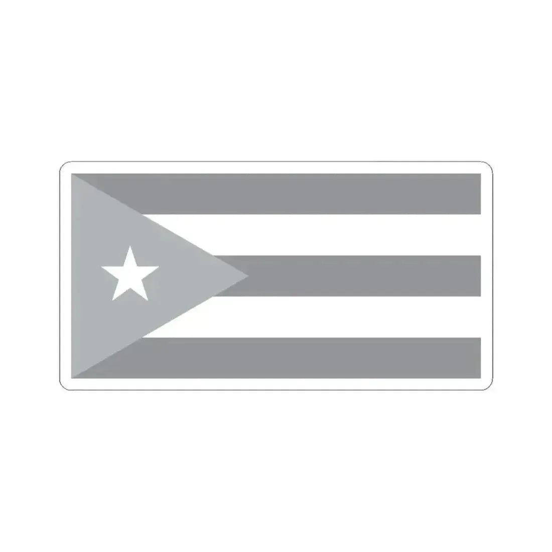 Flag of Cuba black and white (Cuba) STICKER Vinyl Kiss-Cut Decal 3 Inch White - The Sticker Space