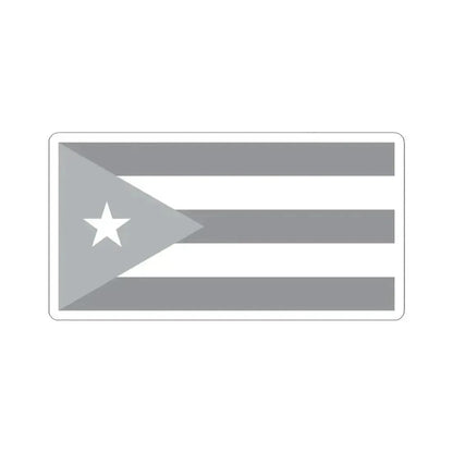 Flag of Cuba black and white (Cuba) STICKER Vinyl Kiss-Cut Decal 3 Inch White - The Sticker Space