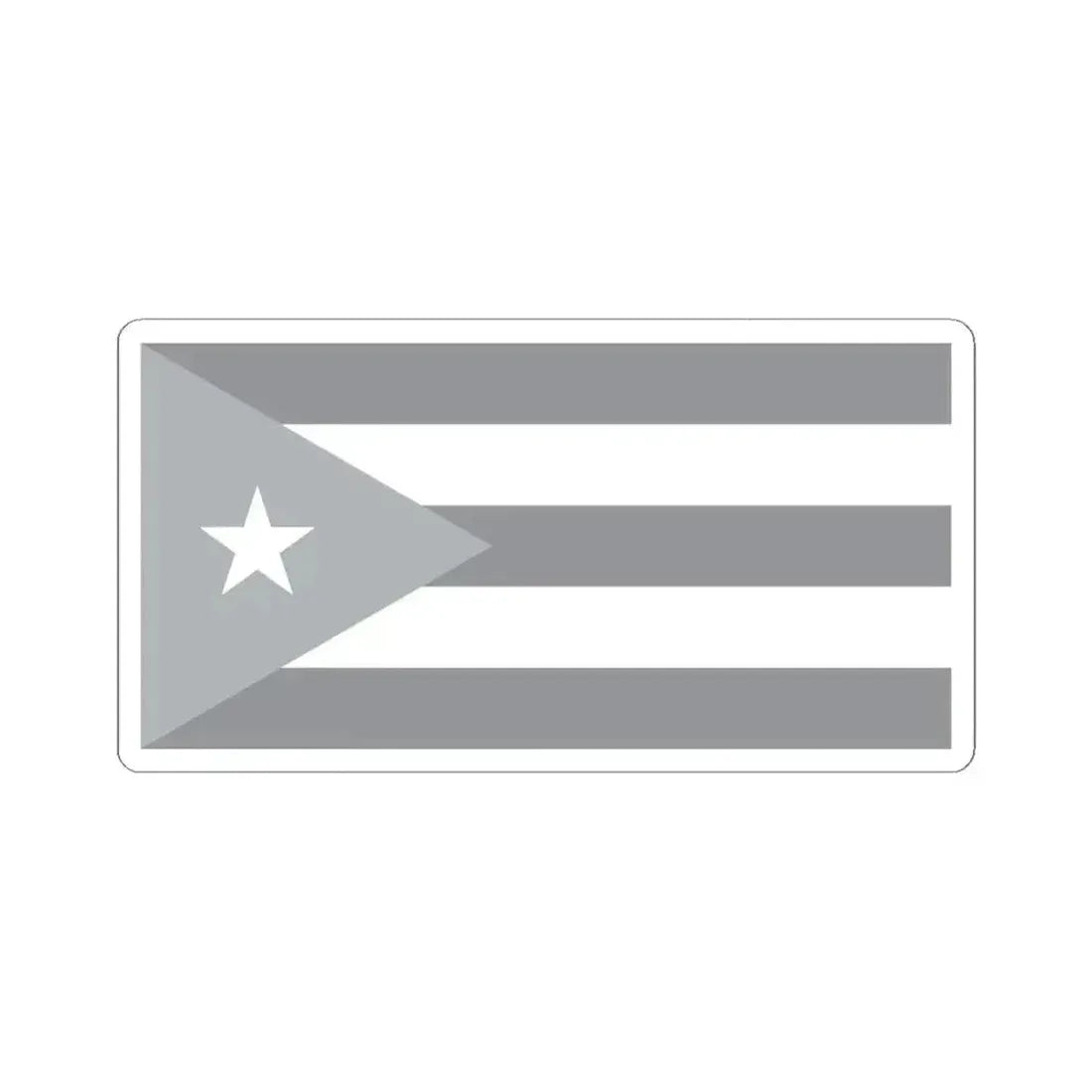 Flag of Cuba black and white (Cuba) STICKER Vinyl Kiss-Cut Decal 4 Inch White - The Sticker Space