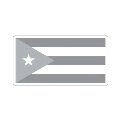 Flag of Cuba black and white (Cuba) STICKER Vinyl Kiss-Cut Decal 4 Inch White - The Sticker Space