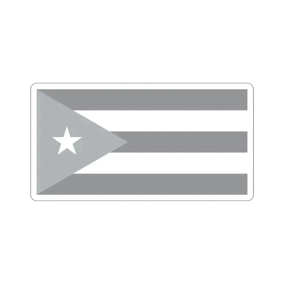 Flag of Cuba black and white (Cuba) STICKER Vinyl Kiss-Cut Decal 6 Inch White - The Sticker Space