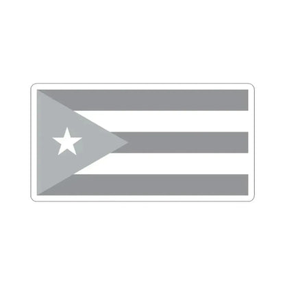 Flag of Cuba black and white (Cuba) STICKER Vinyl Kiss-Cut Decal 6 Inch White - The Sticker Space