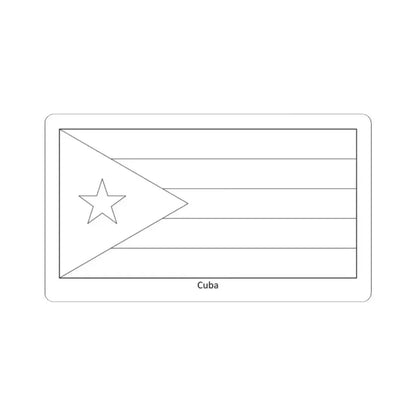 Flag of Cuba colouring page (Cuba) STICKER Vinyl Kiss-Cut Decal 2 Inch White - The Sticker Space