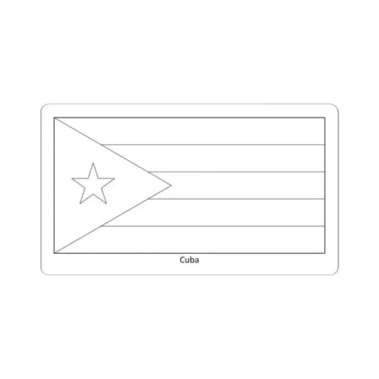 Flag of Cuba colouring page (Cuba) STICKER Vinyl Kiss-Cut Decal 2 Inch White - The Sticker Space