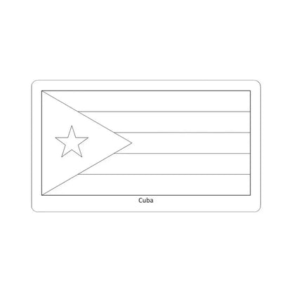 Flag of Cuba colouring page (Cuba) STICKER Vinyl Kiss-Cut Decal 3 Inch White - The Sticker Space