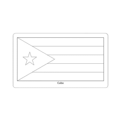 Flag of Cuba colouring page (Cuba) STICKER Vinyl Kiss-Cut Decal 4 Inch White - The Sticker Space