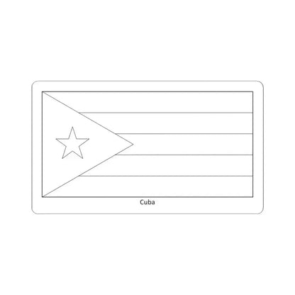 Flag of Cuba colouring page (Cuba) STICKER Vinyl Kiss-Cut Decal 6 Inch White - The Sticker Space