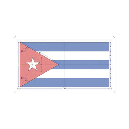 Flag of Cuba construction sheet (Cuba) STICKER Vinyl Kiss-Cut Decal 2 Inch White - The Sticker Space