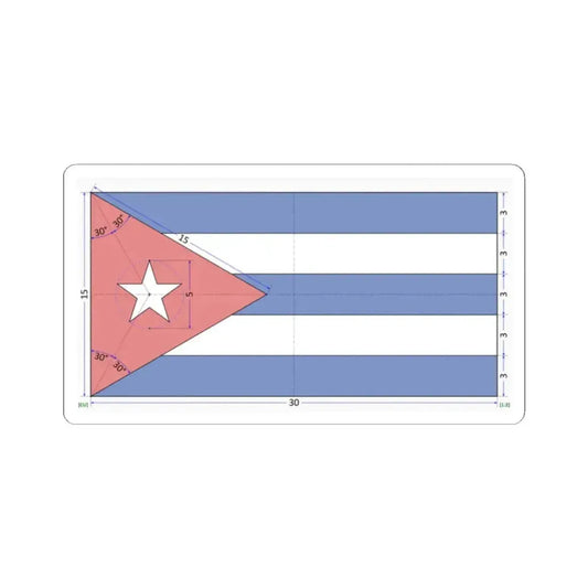 Flag of Cuba construction sheet (Cuba) STICKER Vinyl Kiss-Cut Decal 2 Inch White - The Sticker Space