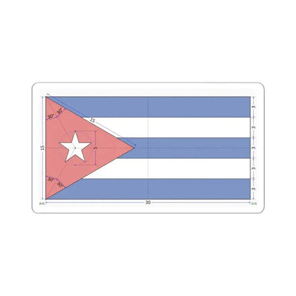 Flag of Cuba construction sheet (Cuba) STICKER Vinyl Kiss-Cut Decal 3 Inch White - The Sticker Space