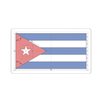 Flag of Cuba construction sheet (Cuba) STICKER Vinyl Kiss-Cut Decal 4 Inch White - The Sticker Space