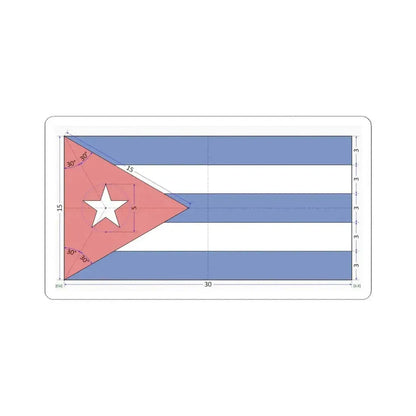 Flag of Cuba construction sheet (Cuba) STICKER Vinyl Kiss-Cut Decal 6 Inch White - The Sticker Space