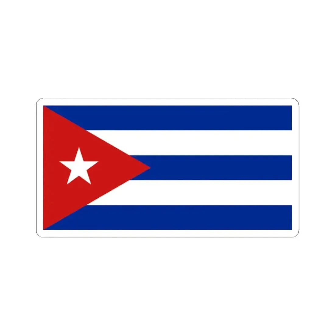 Flag of Cuba (Cuba) STICKER Vinyl Kiss-Cut Decal 2 Inch White - The Sticker Space