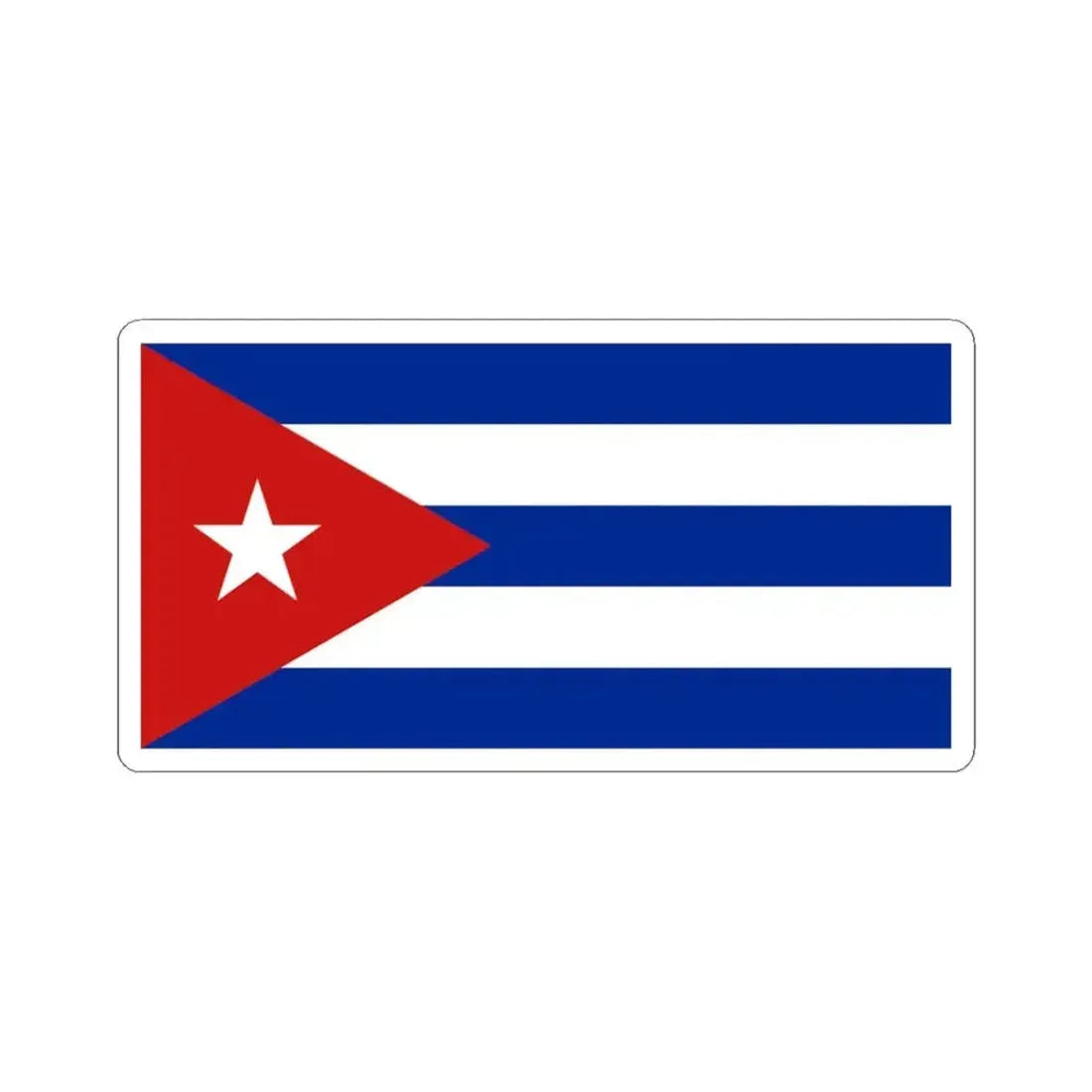 Flag of Cuba (Cuba) STICKER Vinyl Kiss-Cut Decal 3 Inch White - The Sticker Space