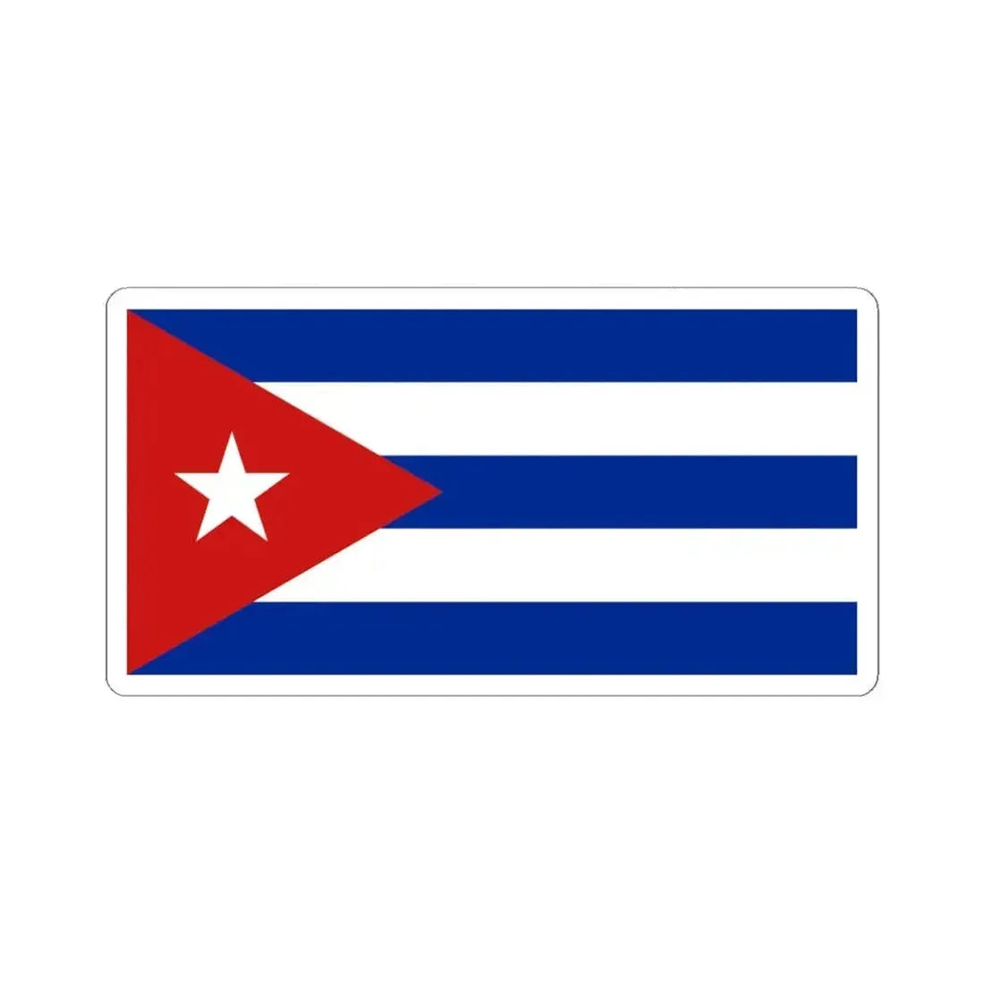 Flag of Cuba (Cuba) STICKER Vinyl Kiss-Cut Decal 4 Inch White - The Sticker Space