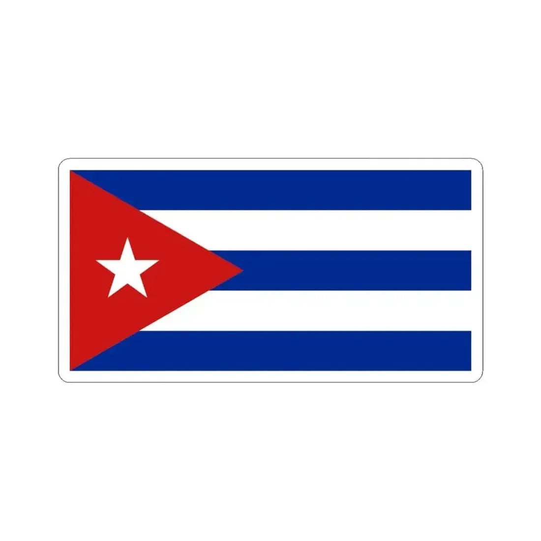 Flag of Cuba (Cuba) STICKER Vinyl Kiss-Cut Decal 6 Inch White - The Sticker Space