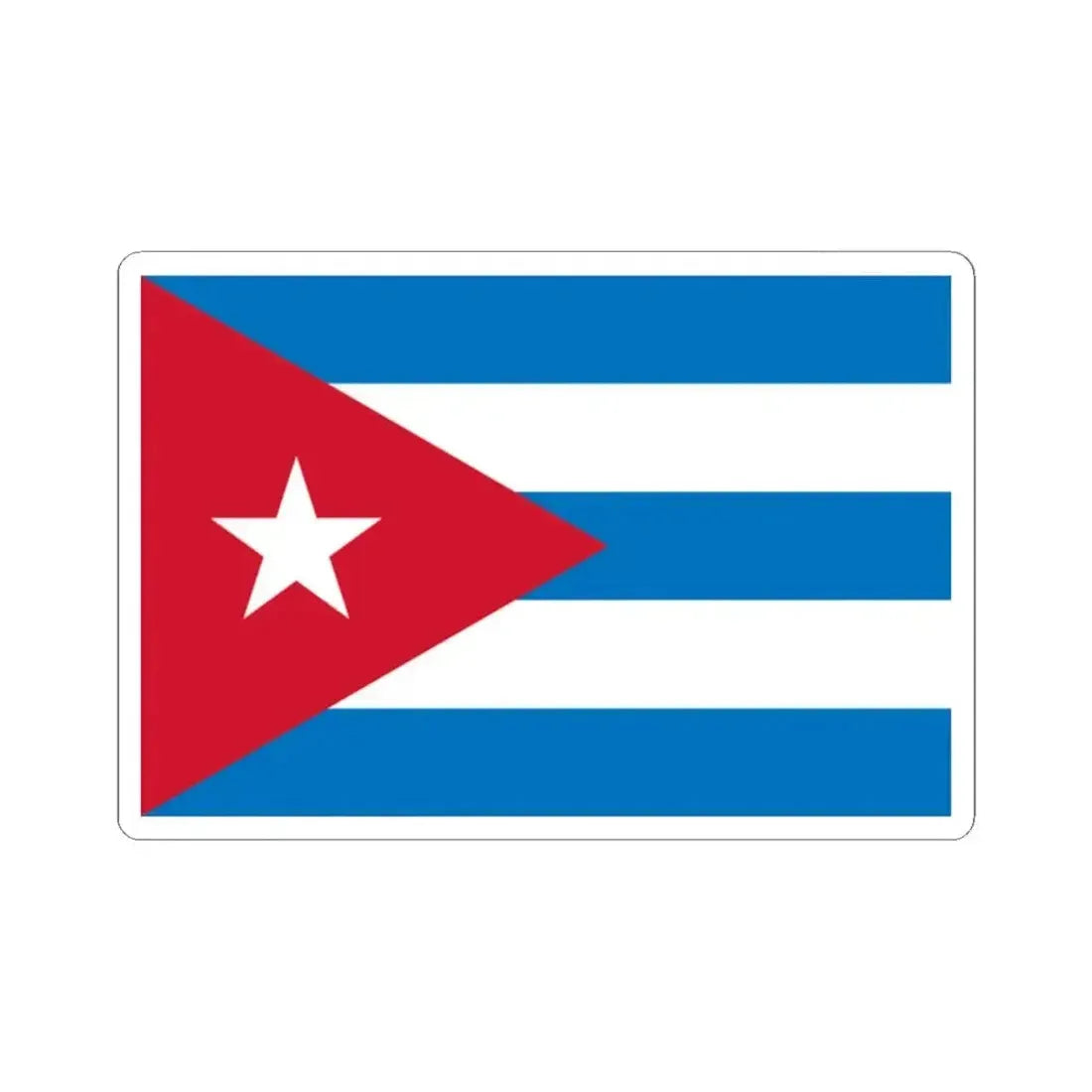 Flag of Cuba sky blue 3-2 (Cuba) STICKER Vinyl Kiss-Cut Decal 2 Inch White - The Sticker Space