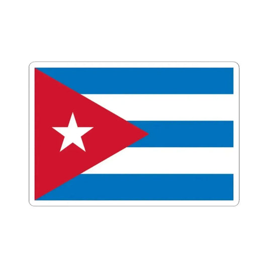 Flag of Cuba sky blue 3-2 (Cuba) STICKER Vinyl Kiss-Cut Decal 2 Inch White - The Sticker Space