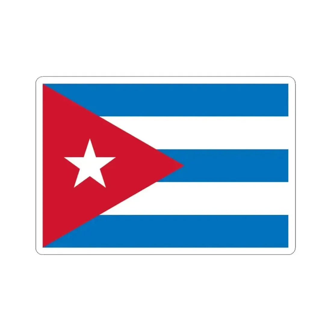 Flag of Cuba sky blue 3-2 (Cuba) STICKER Vinyl Kiss-Cut Decal 3 Inch White - The Sticker Space