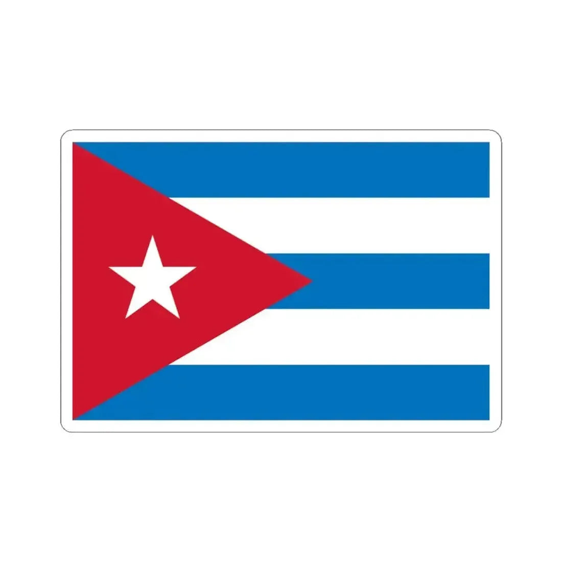 Flag of Cuba sky blue 3-2 (Cuba) STICKER Vinyl Kiss-Cut Decal 4 Inch White - The Sticker Space